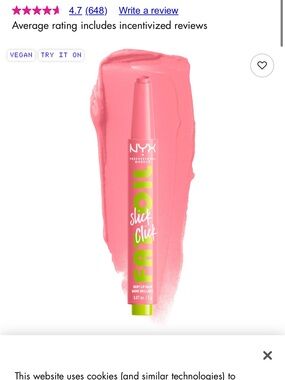 NYX Slick Click Shiny Lip Balm — Coral Pink clout 2 fat oil